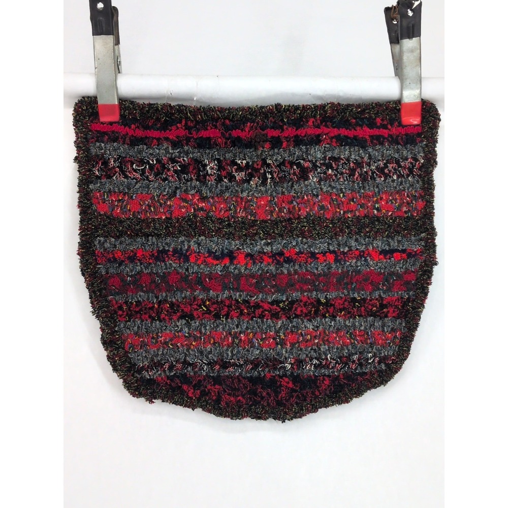 Vintage Seat Cover Chair Mat Pad Hooked Rug Shirret Folk Art